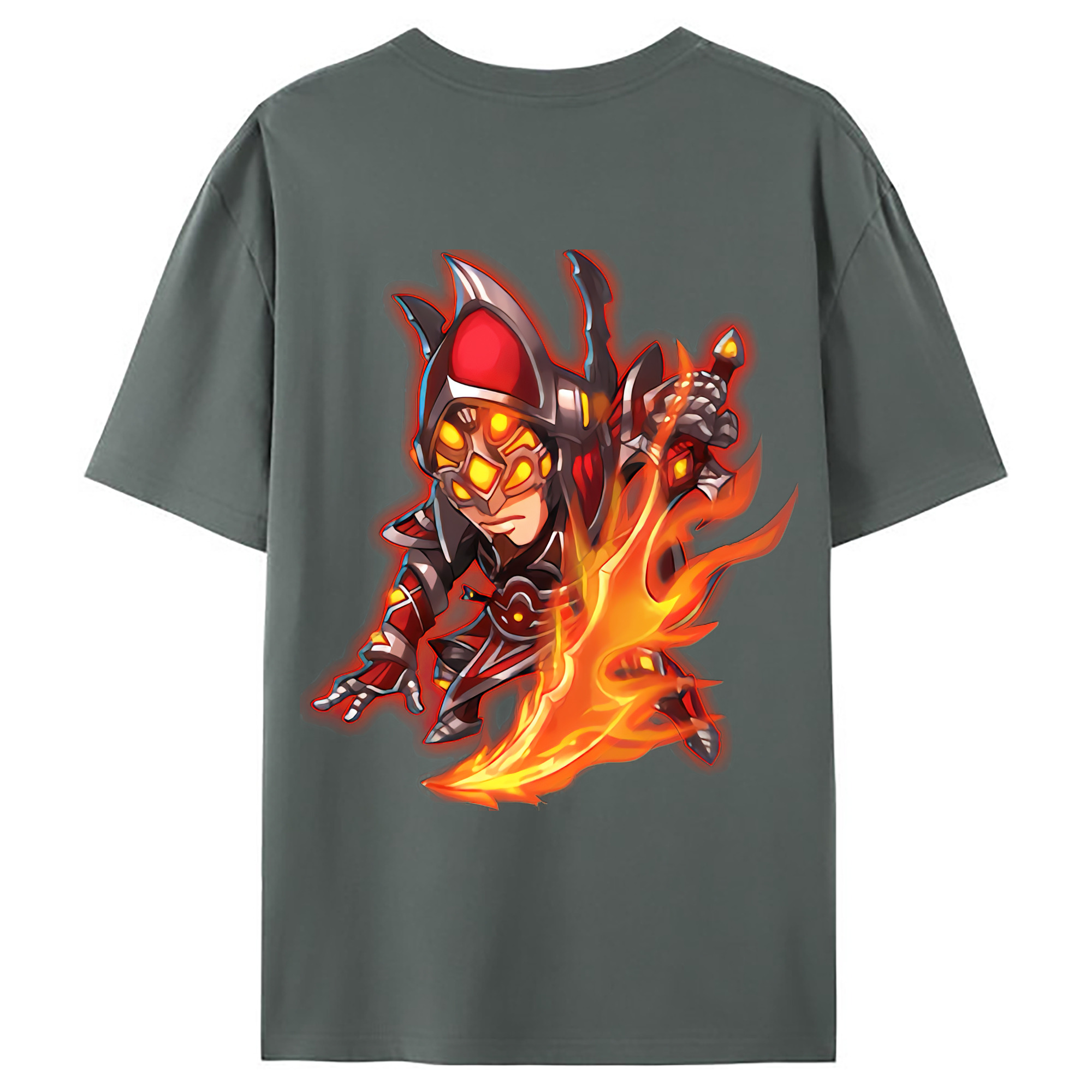 （画像用） リーグ・オブ・レジェンド League of Legends LOL 綿100％ メンズ半袖Tシャツ（バックプリント） 通気性